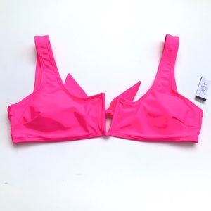 No Boundaries Neon Pink Bikini Top